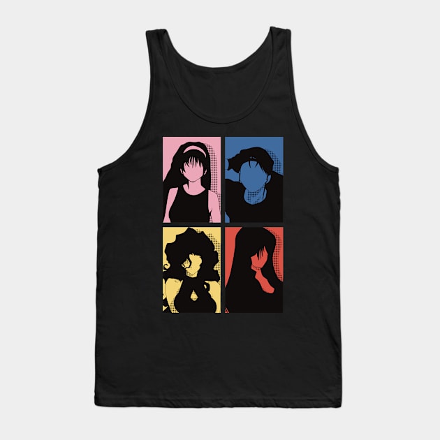 All The Main Characters In Golden Boy Anime In A Colorful Kawaii Minimalist Pop Art Design Tank Top by Animangapoi
